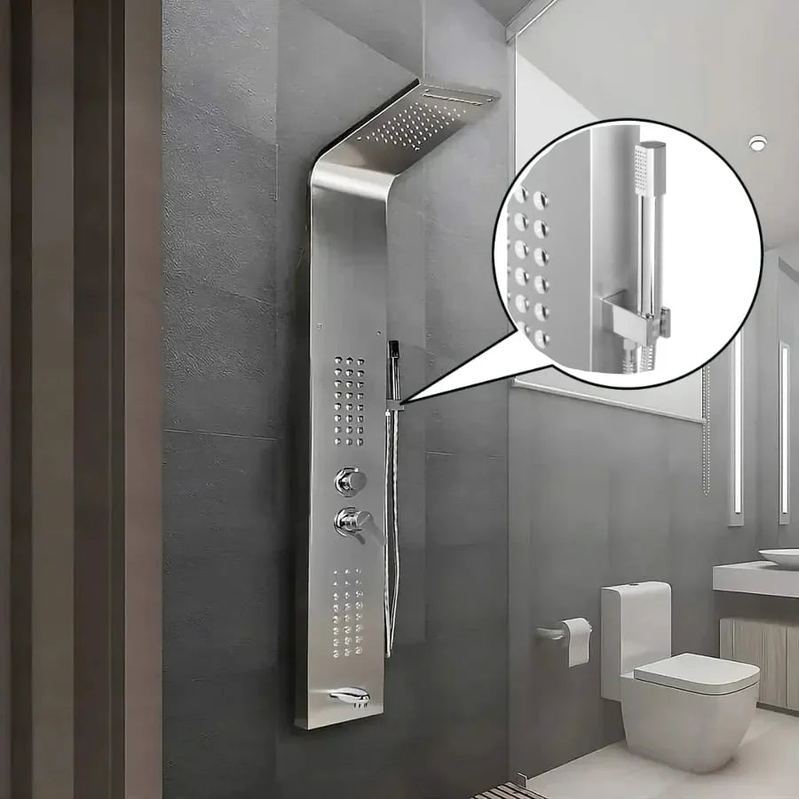 Ανταλλακτική βάση τηλεφώνου ντους για τις στήλες ντους της Wallex - Ασημί