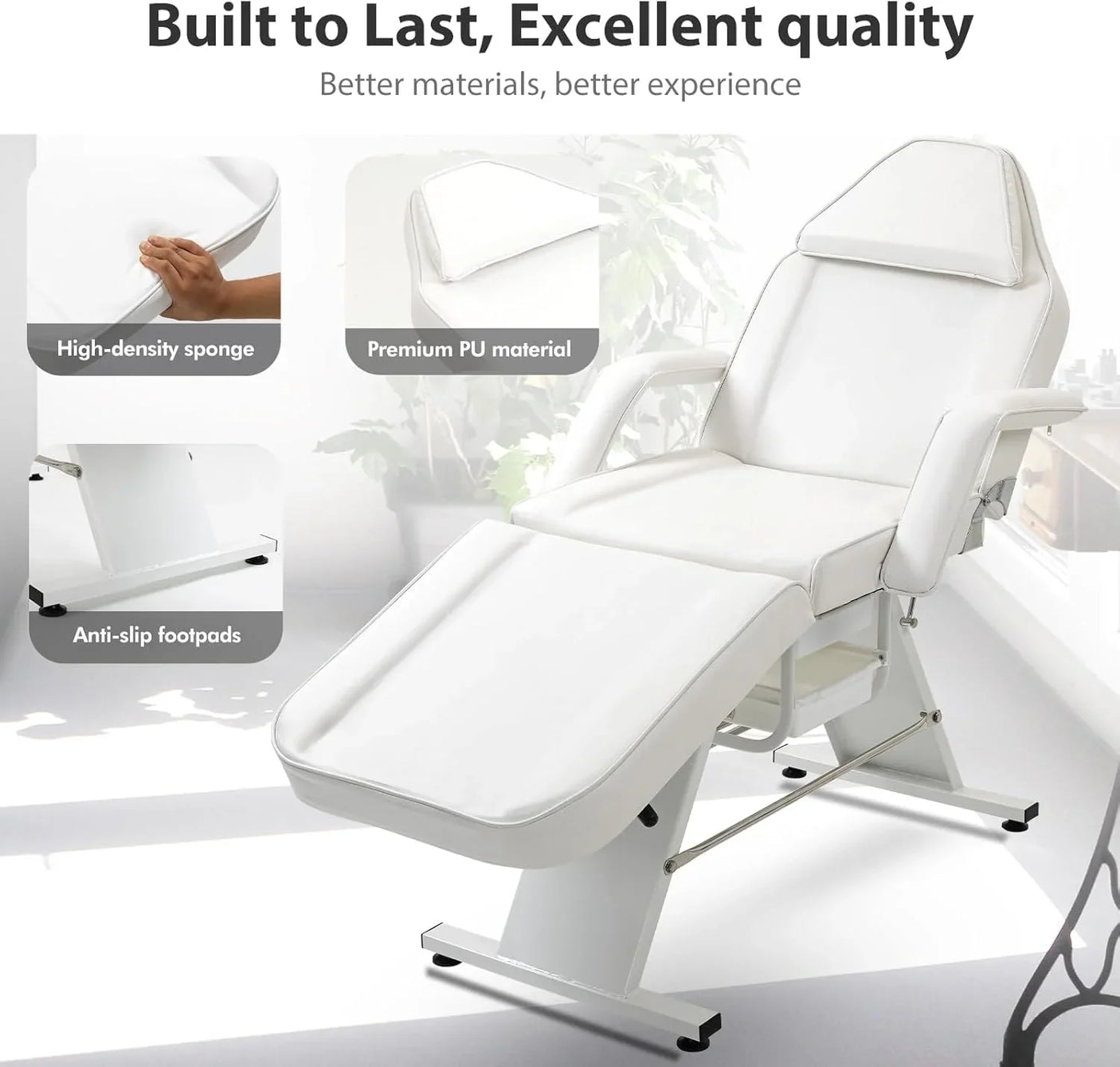 Καρέκλα ProComfort 300 της VSL Sports – Επαγγελματική Καρέκλα Αισθητικής, Tattoo & Μασάζ – Άποψη Μπροστά