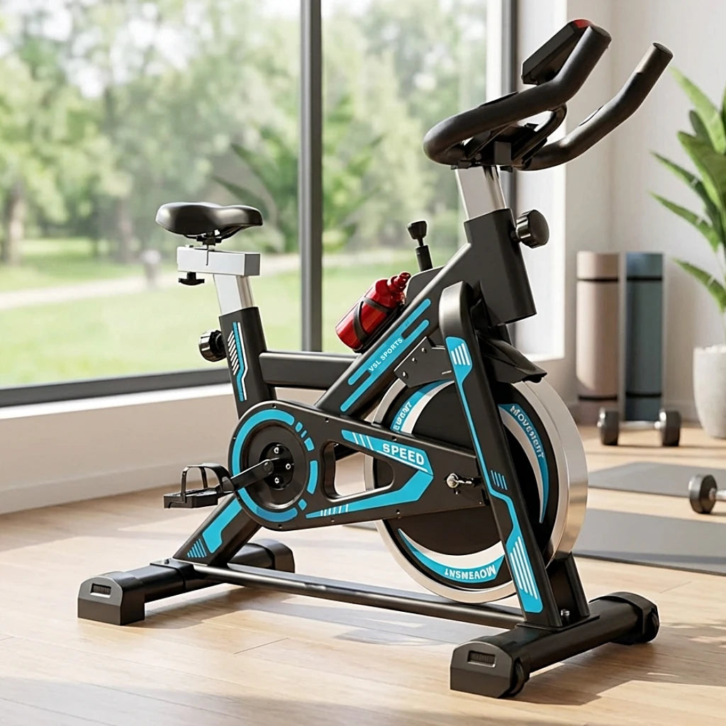 VSL Sports AeroRide 300® – Spin Bike & Στατικό Ποδήλατο Γυμναστικής με 16kg Δίσκο & LCD Οθόνη | Μπλε