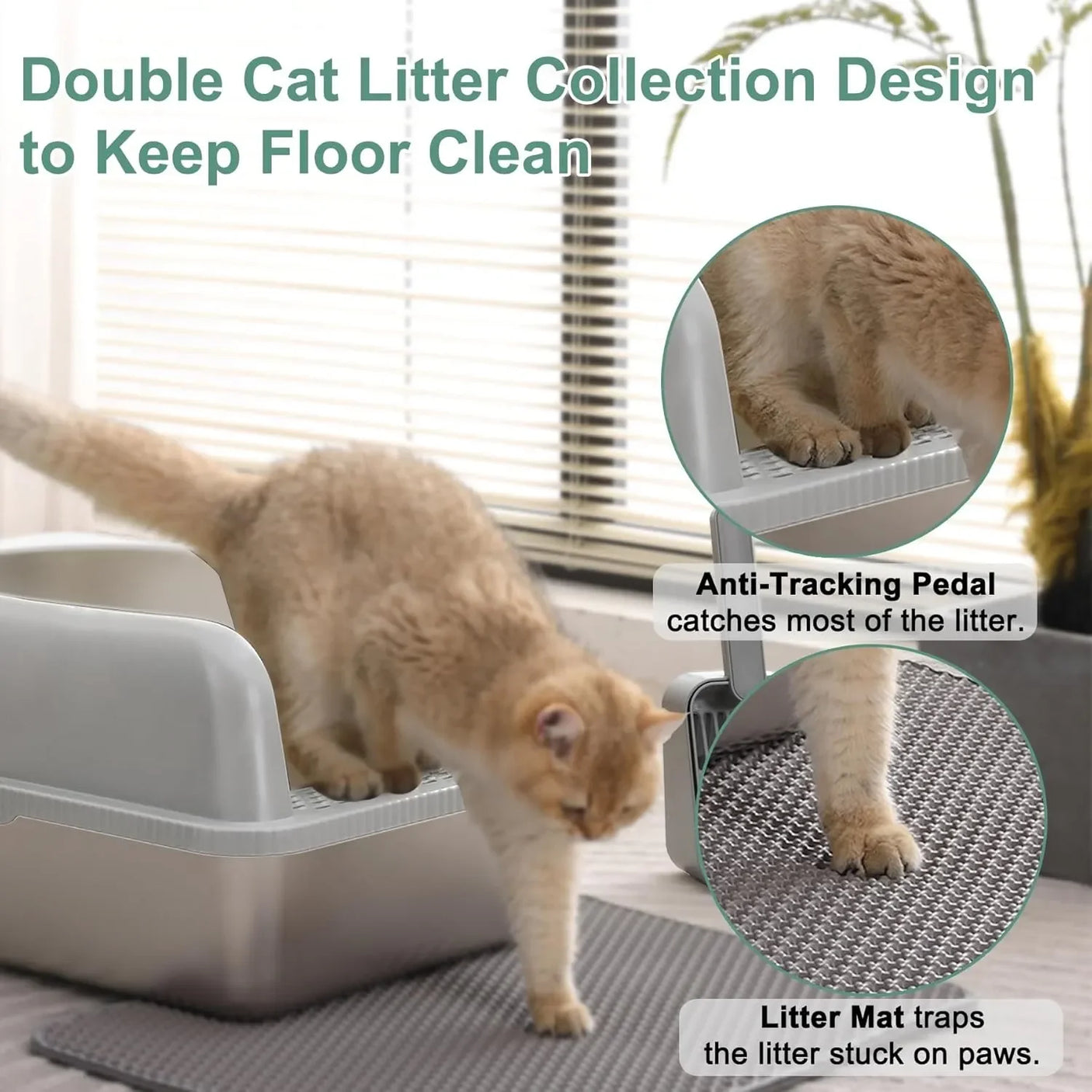 Wallex CatCare XXL Inox® - Μεγάλη και ανθεκτική τουαλέτα γάτας, ιδανική για κάθε σπίτι με κατοικίδια