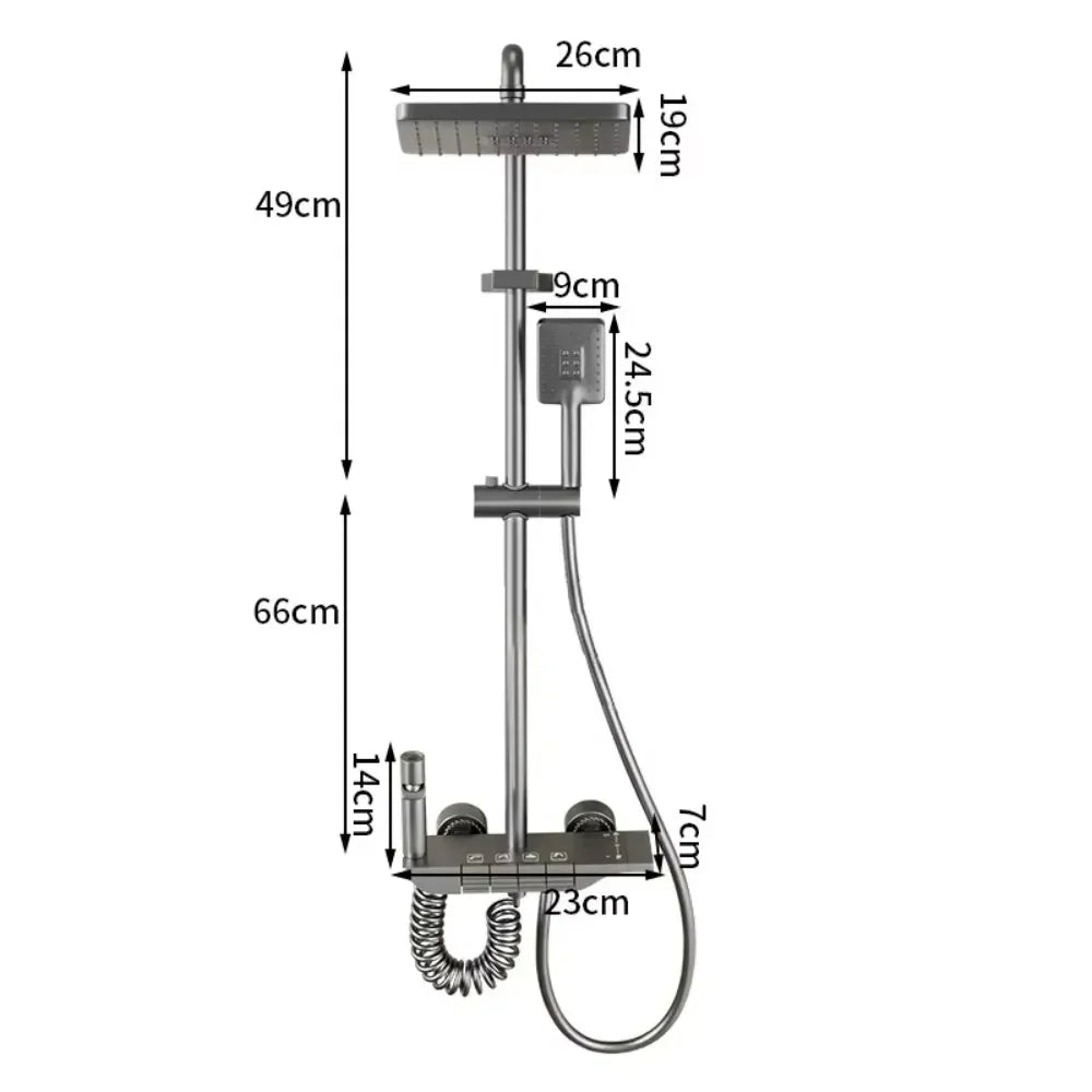 Διαστάσεις Θερμοστατικής Στήλς Ντους
