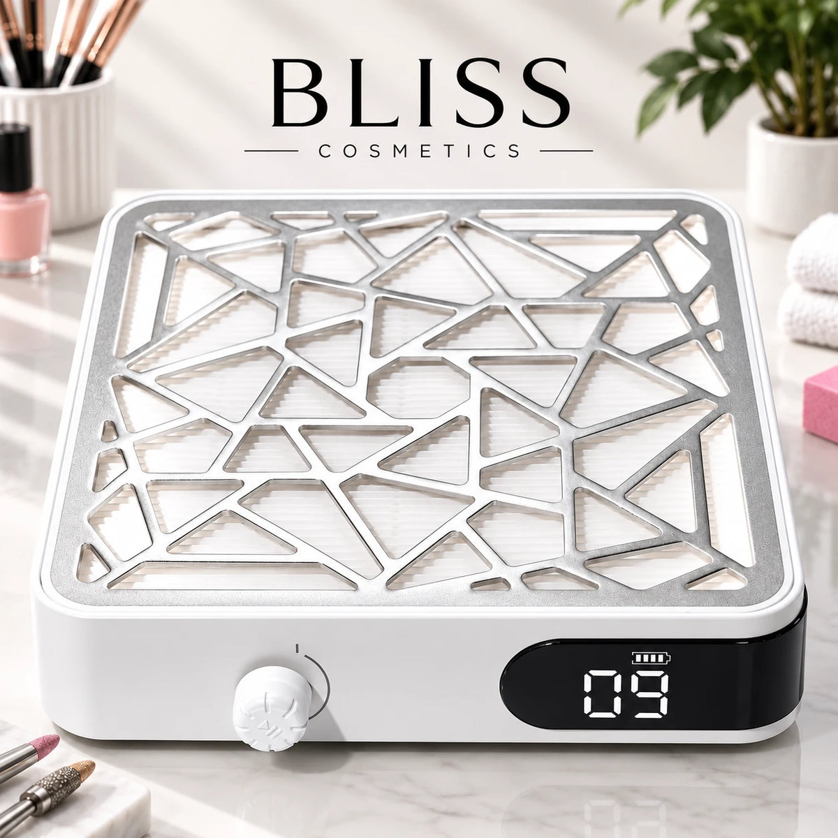 Bliss Cosmetics AirDust – Επαγγελματικός Απορροφητήρας Σκόνης Νυχιών με Ρυθμιζόμενη Αναρρόφηση & Φίλτρο για Μανικιούρ και Πεντικιούρ