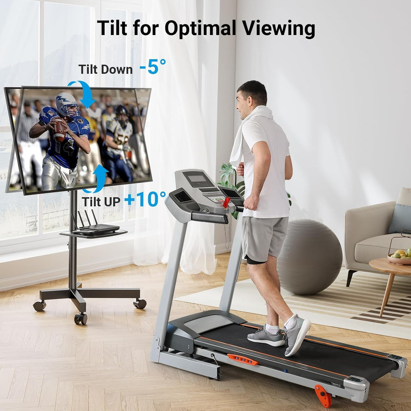 Ανθεκτική βάση τηλεόρασης με ροδάκια και φρένα – ιδανική για μετακίνηση