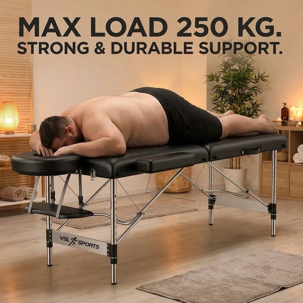 Κρεβάτι μασάζ με αντοχή έως 250kg για επαγγελματική χρήση και απόλυτη σταθερότητα