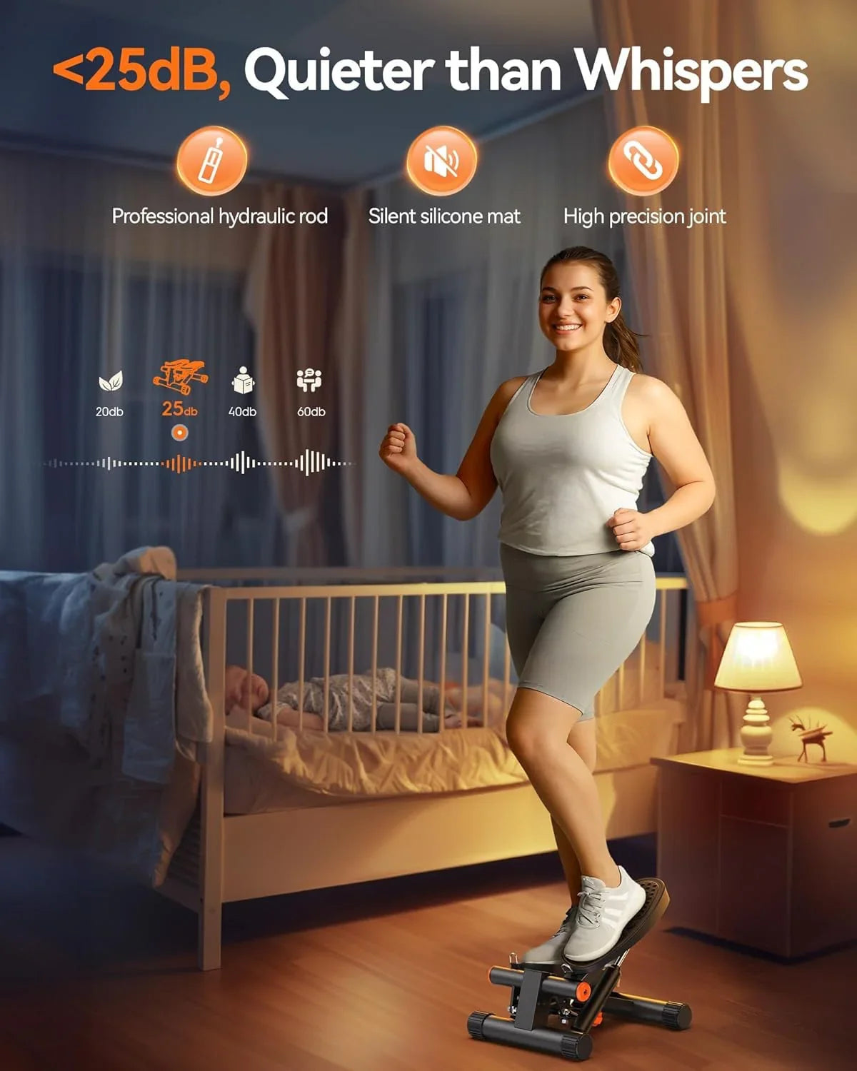 Mini stepper αποθηκευμένος σε γωνία σπιτιού – εργονομικός σχεδιασμός