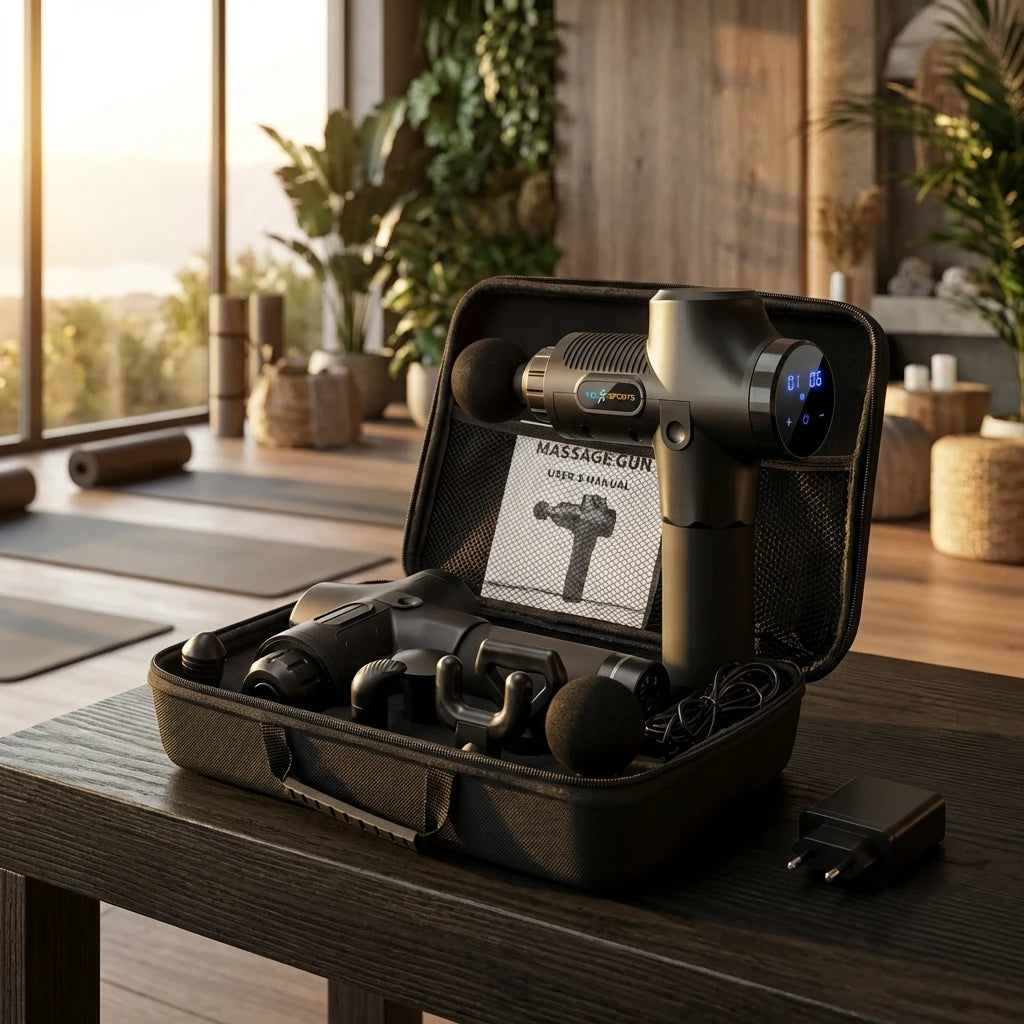 VSL Sports HyperGun X πιστόλι μασάζ με 6 κεφαλές και βαλιτσάκι μεταφοράς