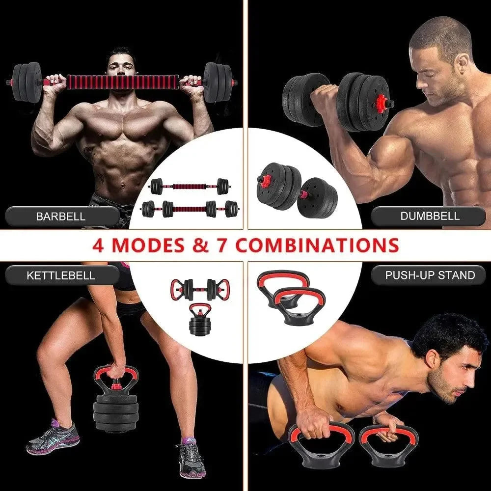 PowerDumbbell® 20 Kettlebell Edition – Ρυθμιζόμενα Βάρη, Μπάρα & Λαβές Push-Up για Ολοκληρωμένη Προπόνηση | wox.gr