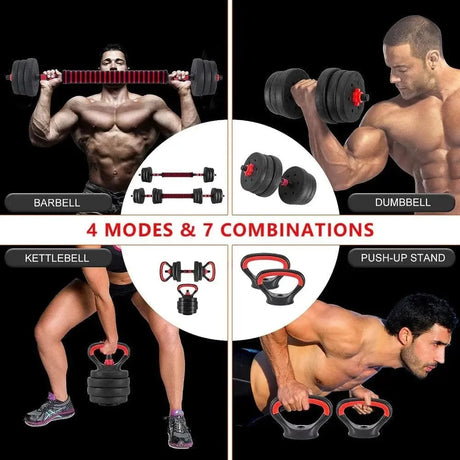 PowerDumbbell® 20 Kettlebell Edition – Ρυθμιζόμενα Βάρη, Μπάρα & Λαβές Push-Up για Ολοκληρωμένη Προπόνηση | wox.gr