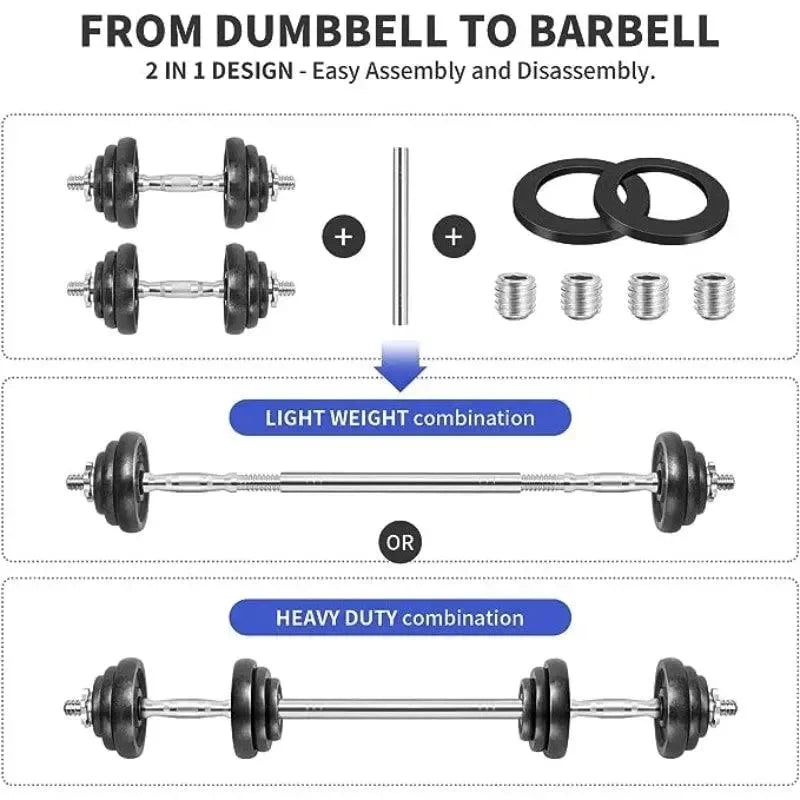 Ρυθμιζόμενη μπάρα γυμναστικής – Μετατρέψτε τους αλτήρες σε μπάρα & εκτελέστε περισσότερες ασκήσεις ενδυνάμωσης!