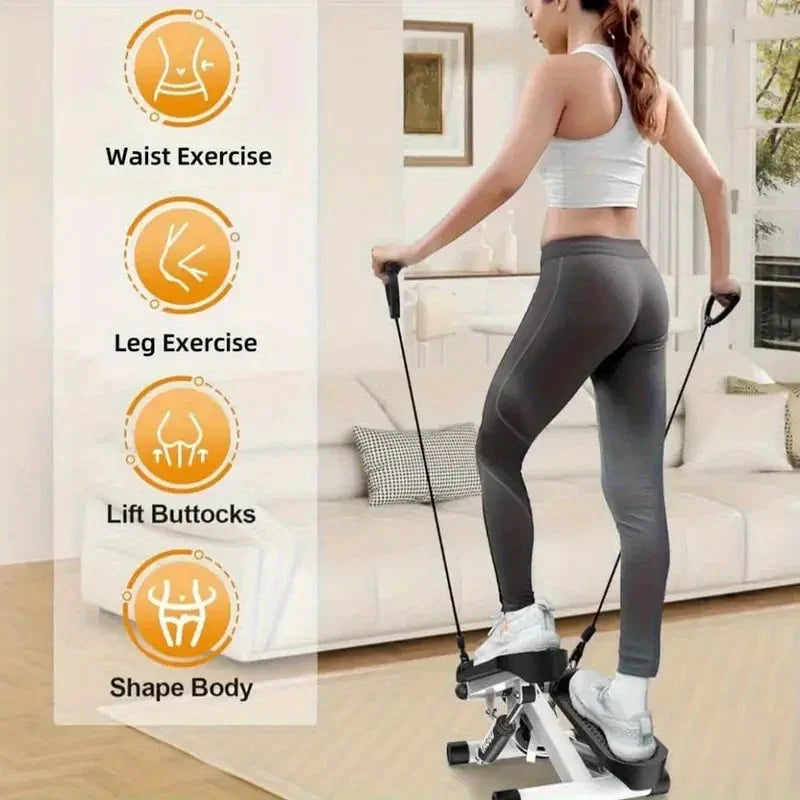 Cardio άσκηση με mini stepper και λάστιχα