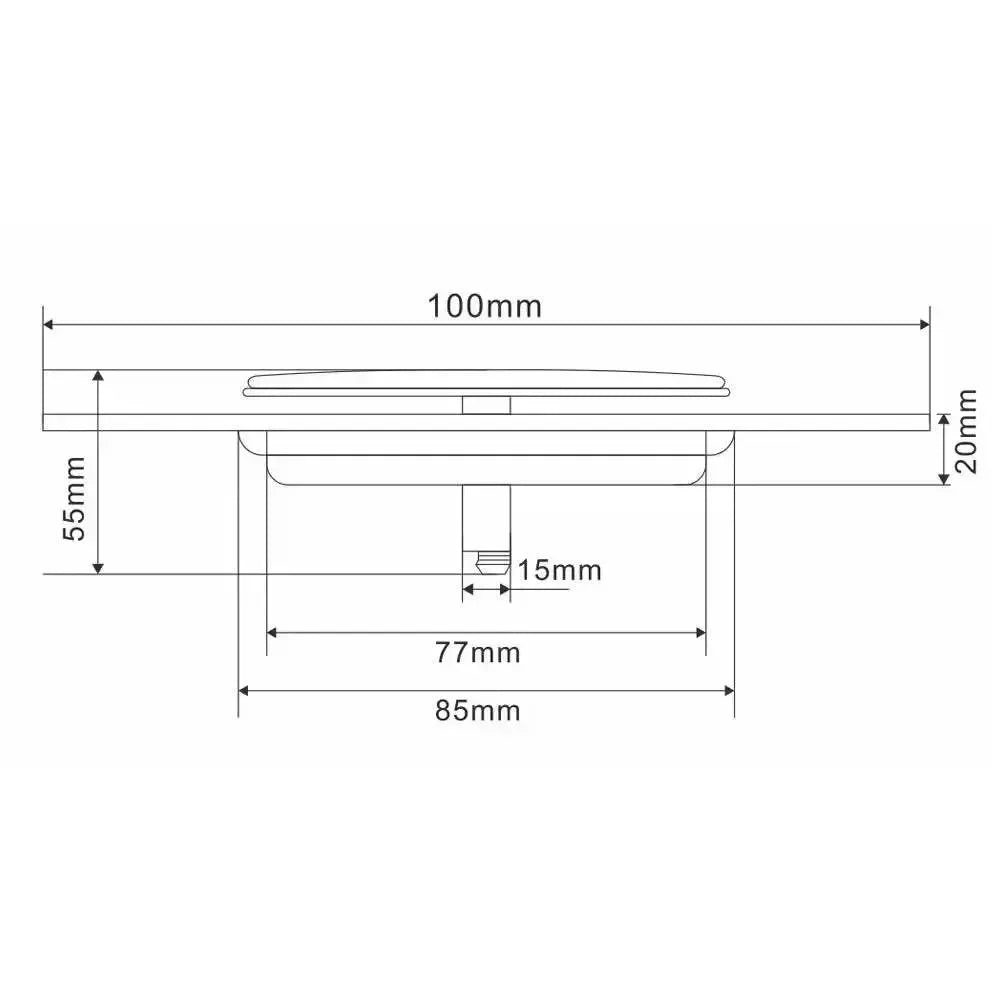 Wallex PopDrain 15x15® - Ανοξείδωτη Σχάρα Δαπέδου Με Σύστημα Pop Up Ασφαλείας 15x15cm  - wox.gr