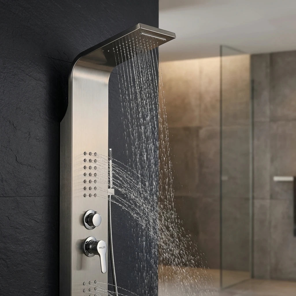 Wallex AquaLux Pro Silver Edition εμπειρία ντους spa με έντονη ροή νερού