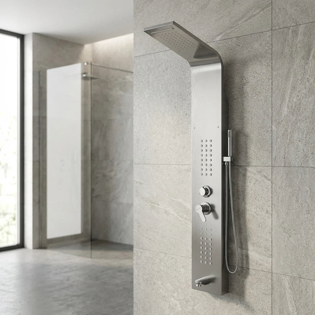 Wallex AquaLux Pro Silver Edition εγκατεστημένη σε μοντέρνο μπάνιο