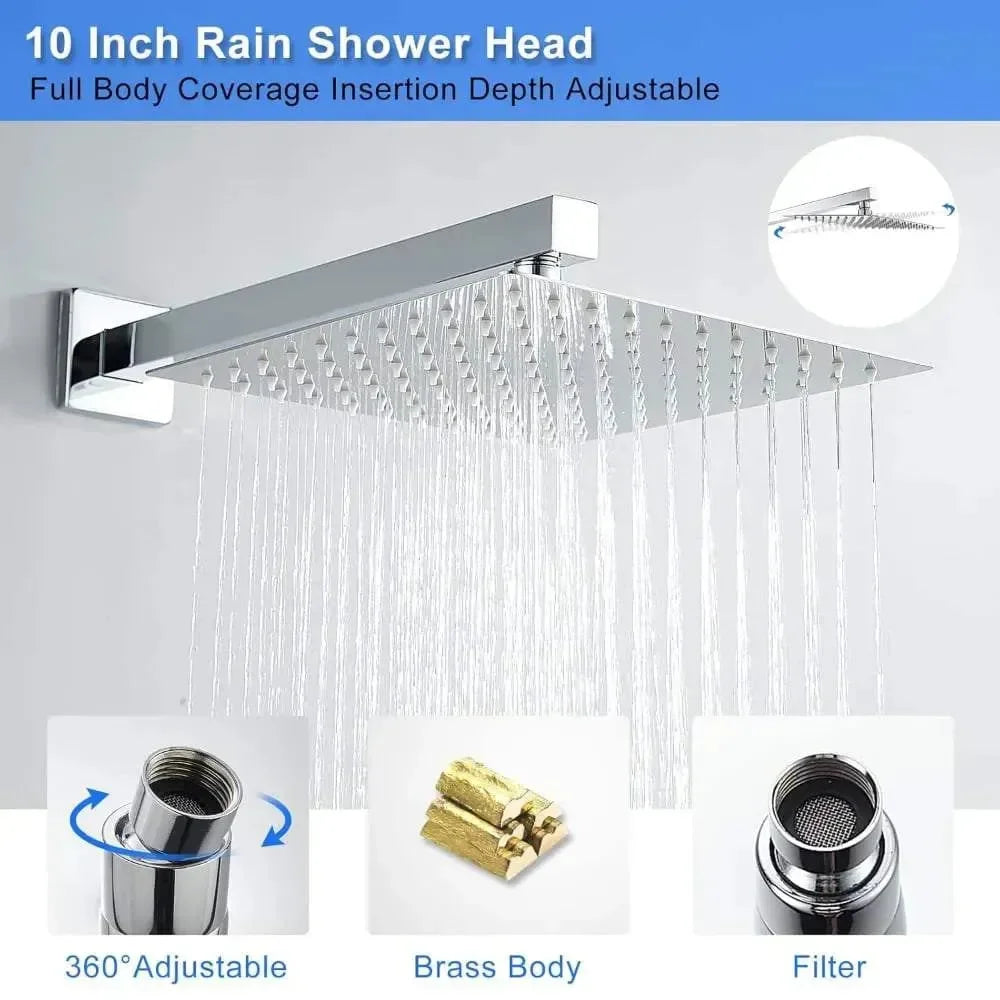 Wallex HydroFlow 3X® - Εντοιχιζόμενος Μίκτης Ντους 3 Εξόδων | Με Βαλβίδα Ισορροπίας Πίεσης