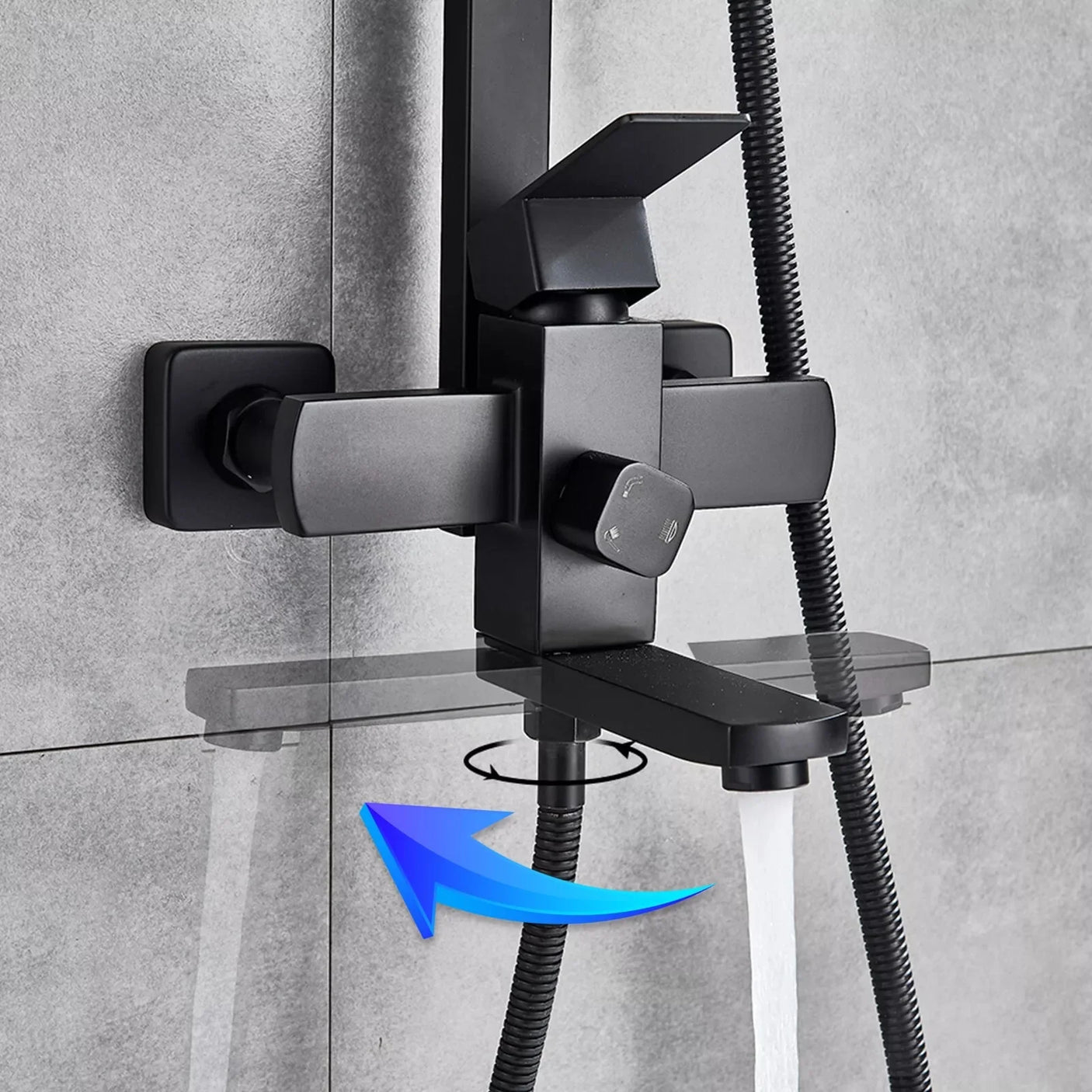 Περιστρεφόμενο στόμιο μπανιέρας Wallex HydroAxis MK2® σε χρήση – wox.gr