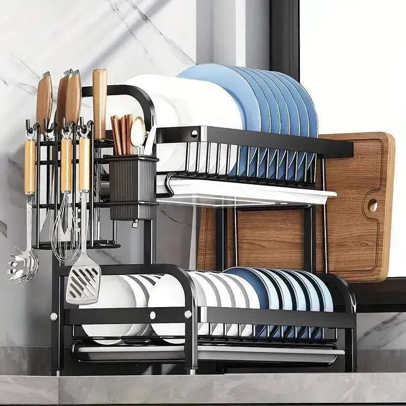 Wallex SteelDry® - Οργανωμένη Αποθήκευση Κουζίνας με Πλαϊνές Θήκες για Μαχαιροπίρουνα & Σανίδες Κοπής