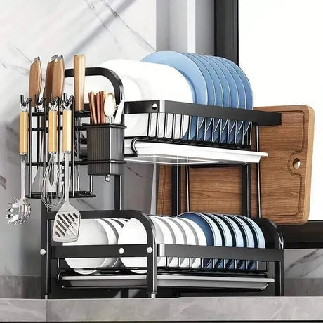 Wallex SteelDry® - Οργανωμένη Αποθήκευση Κουζίνας με Πλαϊνές Θήκες για Μαχαιροπίρουνα & Σανίδες Κοπής