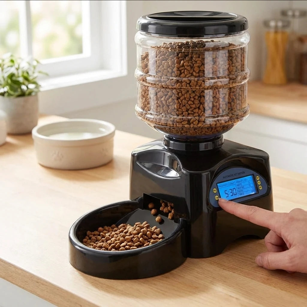 Αυτόματη ταΐστρα Wallex PetFeeder με προγραμματισμό γευμάτων και ψηφιακή οθόνη