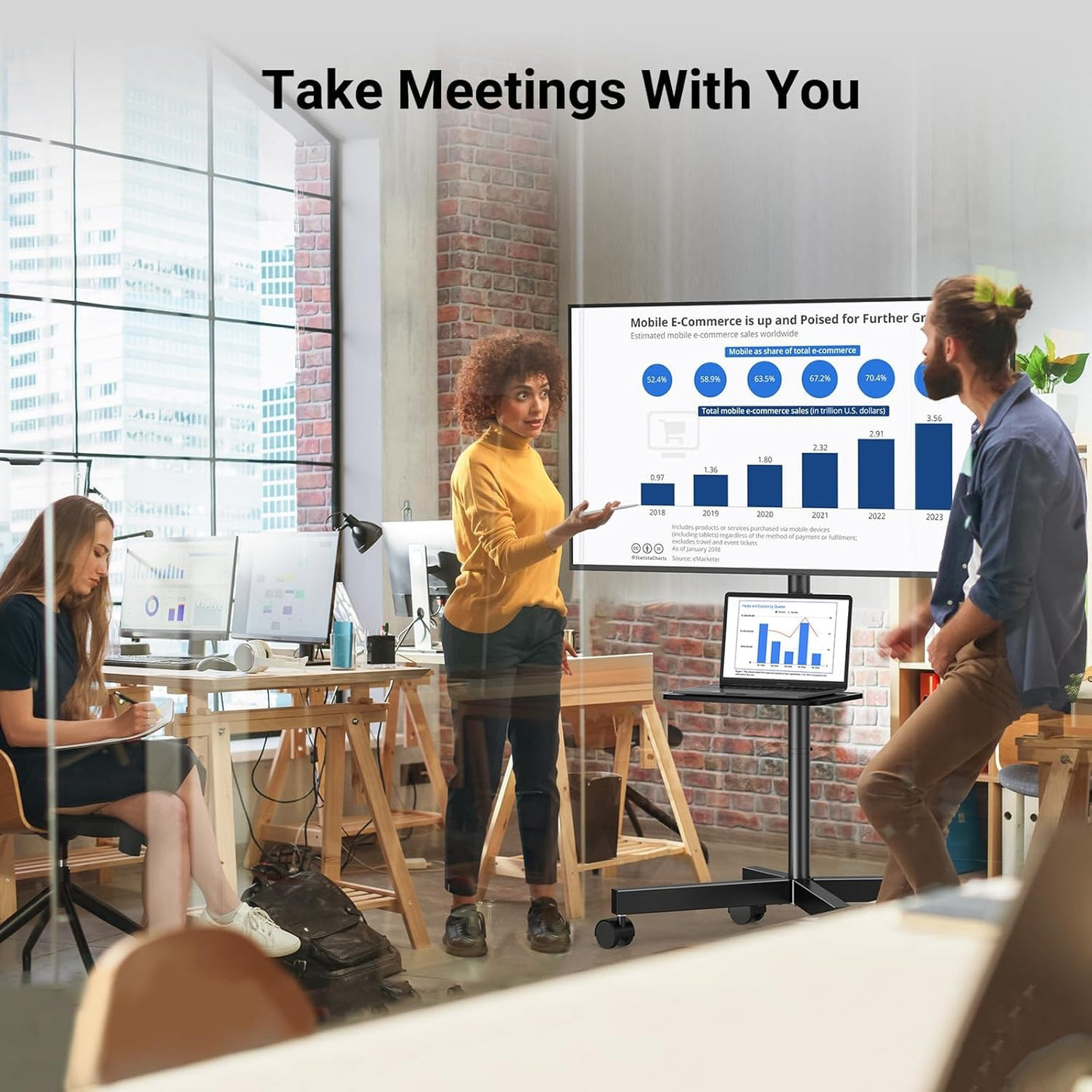 Βάση τηλεόρασης με ρυθμιζόμενο ύψος και VESA 100x100 έως 400x400