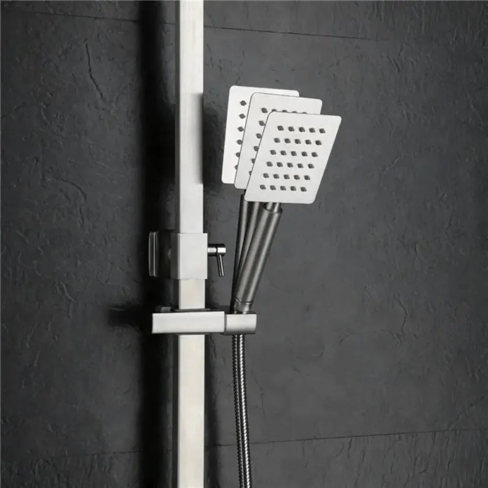 WALLEX Σετ Ντους & Μπαταρίας Μπανιέρας – Επιτοίχιο, με Κεφαλή Ντους, Τηλέφωνο & βρυσάκι | Ανοξείδωτο Ασημί | wox.gr