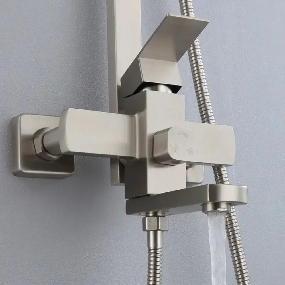 WALLEX Σετ Ντους & Μπαταρίας Μπανιέρας – Επιτοίχιο, με Κεφαλή Ντους, Τηλέφωνο & βρυσάκι | Ανοξείδωτο Ασημί | wox.gr