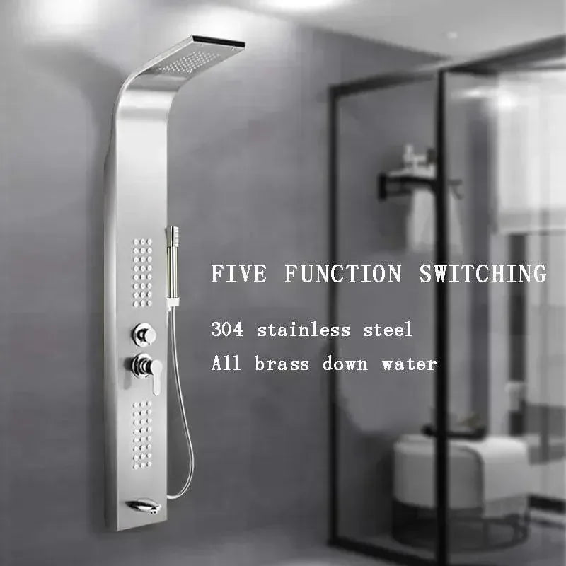 Wallex AquaLux Pro® Silver Edition - Premium Στήλη Υδρομασάζ Τοίχου 150cm με Μοντέρνο Design