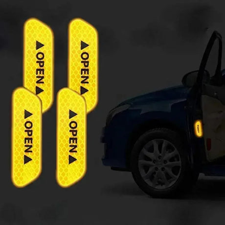AutoMotox - Αυτοκόλλητος ανακλαστήρας για τις πόρτες του αυτοκινήτου - SY-FGT0142Y Κίτρινο - 4 τμχ - AMX54608 - wox.gr