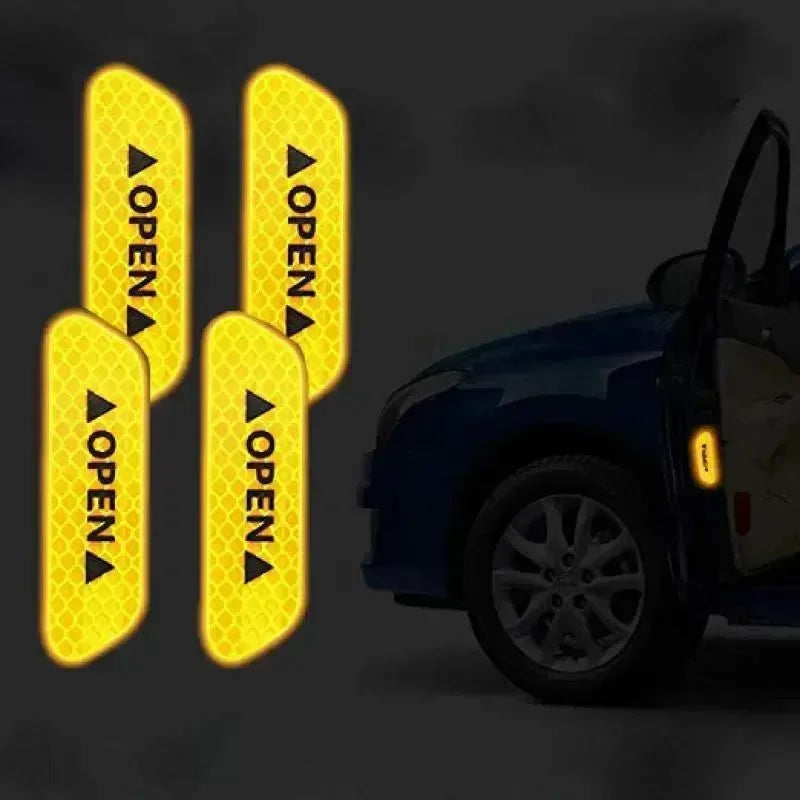 AutoMotox - Αυτοκόλλητος ανακλαστήρας για τις πόρτες του αυτοκινήτου - SY-FGT0142Y Κίτρινο - 4 τμχ - AMX54608 - wox.gr