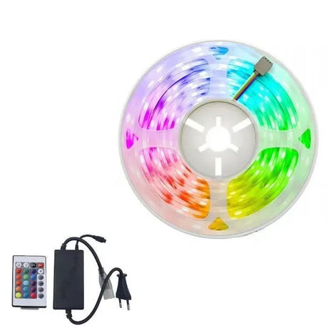 CasaLux - Aυτοκόλλητη ταινία LED 2835 RGB 10μέτρων με τηλεκοντρόλ και τροφοδοτικό - CL55340 - wox.gr