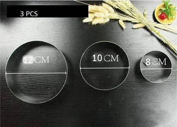 CasaLux - Σετ ανοξείδωτα τσέρκια - κουπάτ ζαχαροπλαστικής Στρογγυλά - 3 τεμάχια - CL55100 - wox.gr