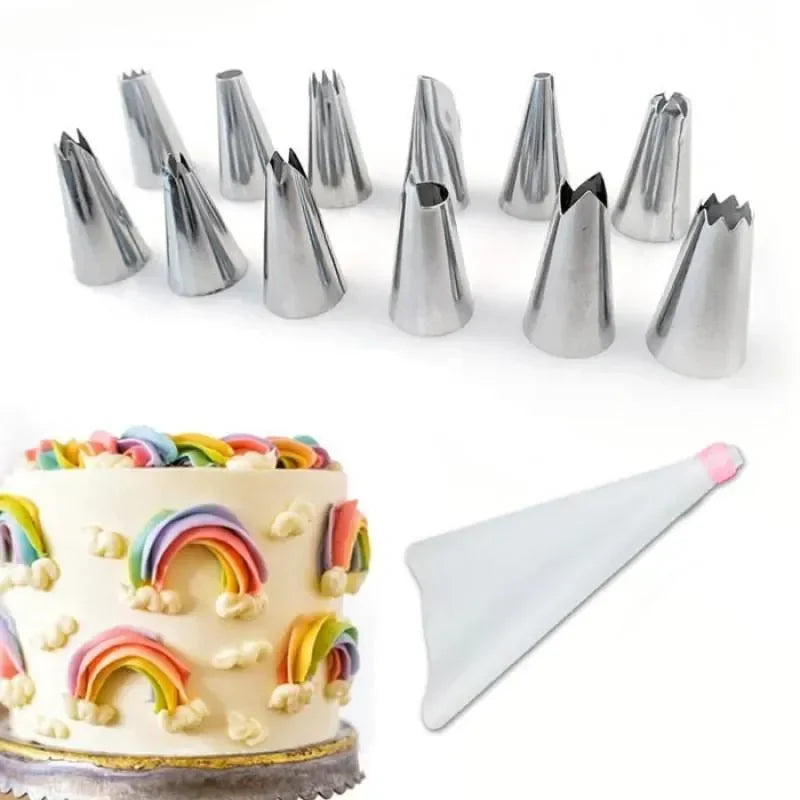 CasaLux - Σετ μύτες ζαχαροπλαστικής με κορνέ - 14 τμχ - CL54237 - wox.gr