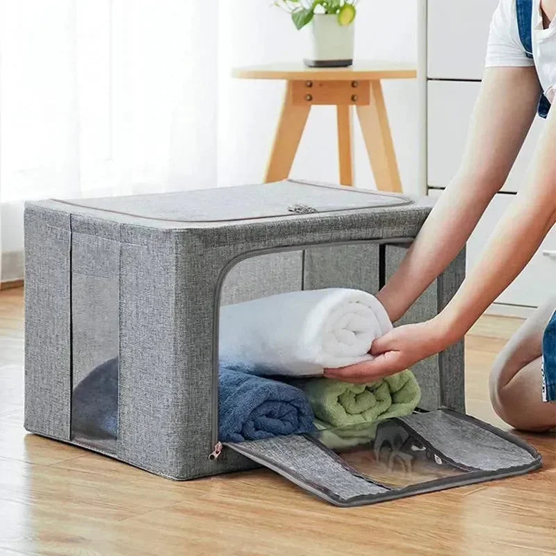 CasaLux StorMax® - Ανθεκτική Υφασμάτινη Θήκη Αποθήκευσης Ρούχων & Παπλωμάτων 88L