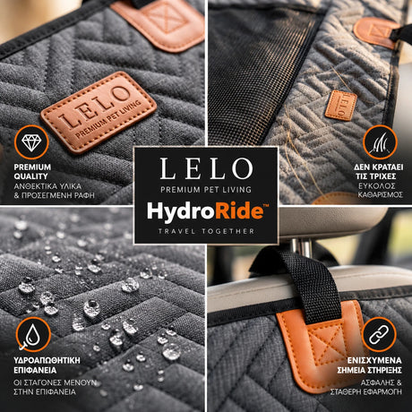 LeLo Pet HydroRide Γκρι Πέρλα με premium ραφές, ραμμένο LeLo label, υδροαπωθητική επιφάνεια και ενισχυμένα σημεία στήριξης