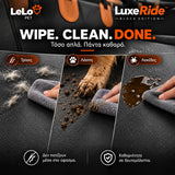 LeLo Pet LuxeRide Black Edition με επιφάνεια συνθετικού δέρματος που καθαρίζεται εύκολα από τρίχες, λάσπη και λεκέδες με ένα απλό πέρασμα
