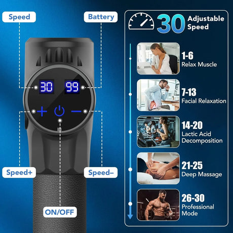 VSL Sports HyperGun X® – Ισχυρό Massage Gun με 12mm Βάθος Διείσδυσης & 6 Κεφαλές | wox.gr