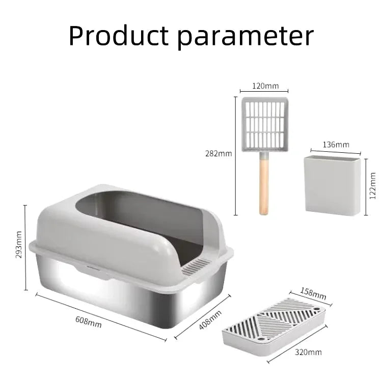 Wallex CatCare XXL Inox® - Ιδανική για σπίτια με δύο γάτες, προσφέρει υγιεινή και άνεση