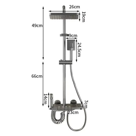 Διαστάσεις Θερμοστατικής Στήλς Ντους