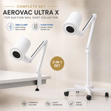 Bliss Cosmetics AeroVac Ultra X επαγγελματικός απορροφητήρας σκόνης νυχιών με επιτραπέζια βάση clamp και τροχήλατη επιδαπέδια βάση.