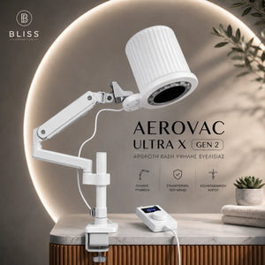Bliss Cosmetics AeroVac Ultra X Gen 2 - Επαγγελματικός Απορροφητήρας Σκόνης Νυχιών 100W με LED & Σετ 2 Βάσεων