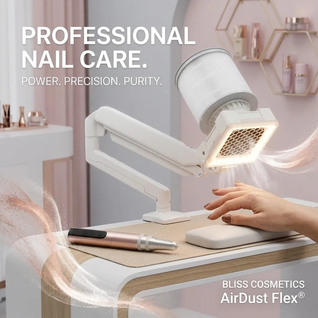 Bliss Cosmetics AirDust Flex® για επαγγελματική περιποίηση νυχιών με ισχυρή απορρόφηση σκόνης και ακρίβεια