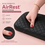 Bliss Cosmetics AirRest® μαύρο καπιτονέ μαξιλάρι στήριξης memory cotton για άνετη χρήση σε μανικιούρ και πεντικιούρ