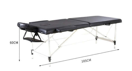 CasaLux - Φορητό αναδιπλούμενο Κρεβάτι Μασάζ & Φυσικοθεραπείας από αλουμίνιο και συνθετικό δέρμα σε Μαύρο Χρώμα - CL55569 - wox.gr