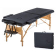 CasaLux - Φορητό κρεβάτι Μασάζ & Φυσικοθεραπείας (βαλίτσα) σε Μαύρο Χρώμα με ξύλινο σκελετό- CL55668 - wox.gr