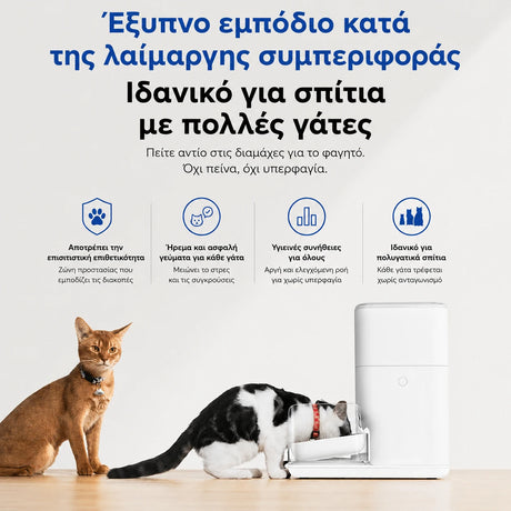 CATLINK Fresh 2 Luxury με σύστημα anti-gobbling για ήρεμη σίτιση πολλών γατών χωρίς ανταγωνισμό, στρες ή υπερφαγία.