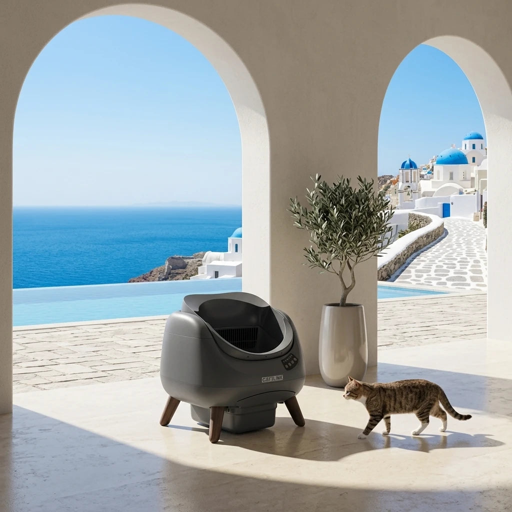 Premium αυτόματη αμμοδόχος γάτας CATLINK Open-X με μοντέρνο design και smart λειτουργίες