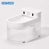 CATLINK W03 Real Wireless Water Fountain ασύρματη αυτόματη βρύση νερού γάτας με μινιμαλιστικό σχεδιασμό, διαφανές δοχείο νερού και λευκό φόντο στο wox.gr