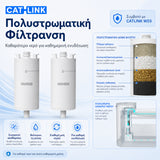 CATLINK φίλτρα νερού για τη W03 βρύση γάτας, με πολυστρωματική φίλτρανση, συγκράτηση ακαθαρσιών, πιο καθαρό νερό και συμβατότητα με CATLINK W03, διαθέσιμα επίσημα στο wox.gr