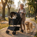 LeLo Pet CityRide® – Premium Καρότσι Κατοικιδίων Pet Stroller για Σκύλο & Γάτα με Αναδιπλούμενο Σχεδιασμό | Μαύρο