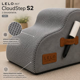 LeLo Pet CloudStep S2 γκρι σκαλοπάτια κατοικιδίων με κοντινή απεικόνιση απαλής πλεκτής υφής και υψηλής ποιότητας υλικών