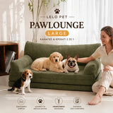 LeLo Pet PawLounge Large λαδί ανατομικός καναπές και κρεβάτι σκύλου 2 σε 1 για μεγαλόσωμους σκύλους με αφαιρούμενο πλενόμενο κάλυμμα